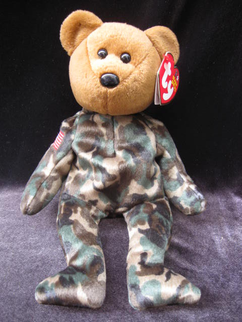 Ty USA USO HERO Military Bear Retired Beanie Baby