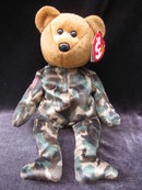 Ty USA USO HERO Military Bear Retired Beanie Baby