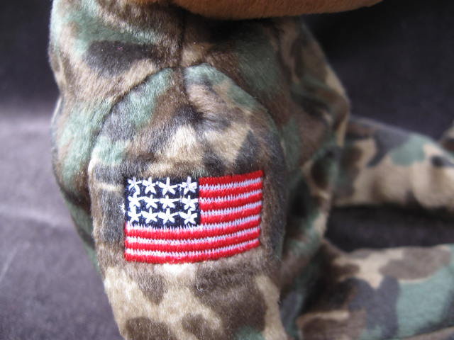 Ty USA USO HERO Military Bear Retired Beanie Baby