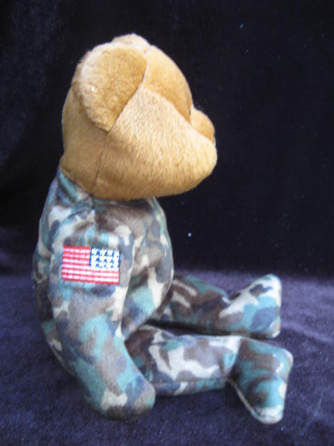 Ty USA USO HERO Military Bear Reversed Flag Retired Beanie Baby