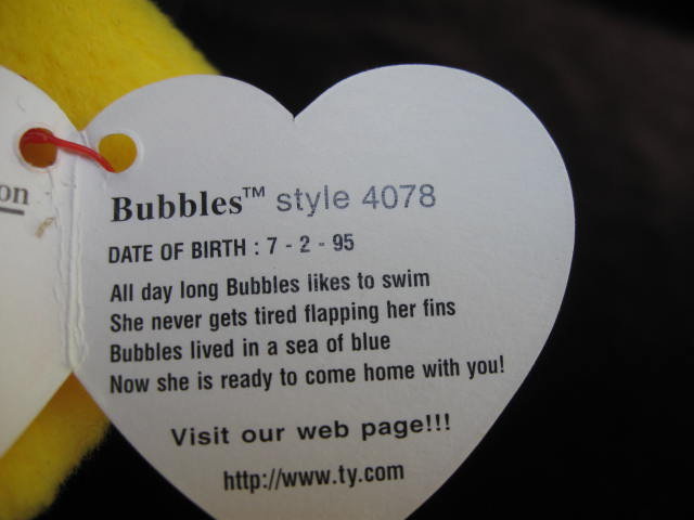 Ty Bubbles The Tropical Fish Retired Beanie Baby