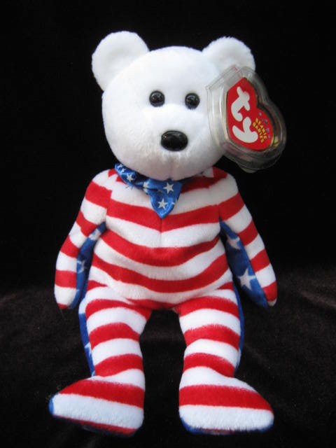 Ty Beanie Baby White Liberty The Patriotic Bear Ty Beanie Baby White Liberty The Patriotic Bear