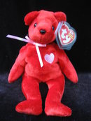 Ty Kiss-e Valentine Red Bear Beanie Baby