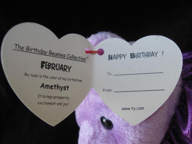 Ty February Birthday Bear Beanie Baby