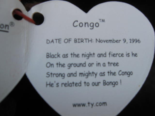 Ty Congo The Gorilla Beanie Baby