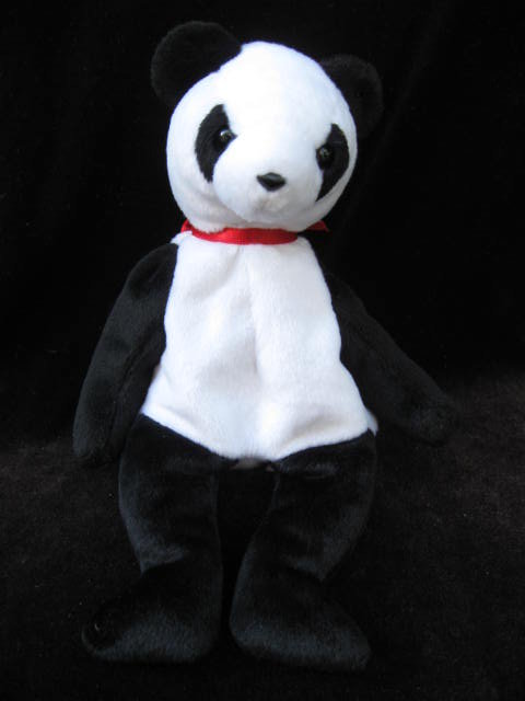Ty Fortune Panda Bear Feanie Baby