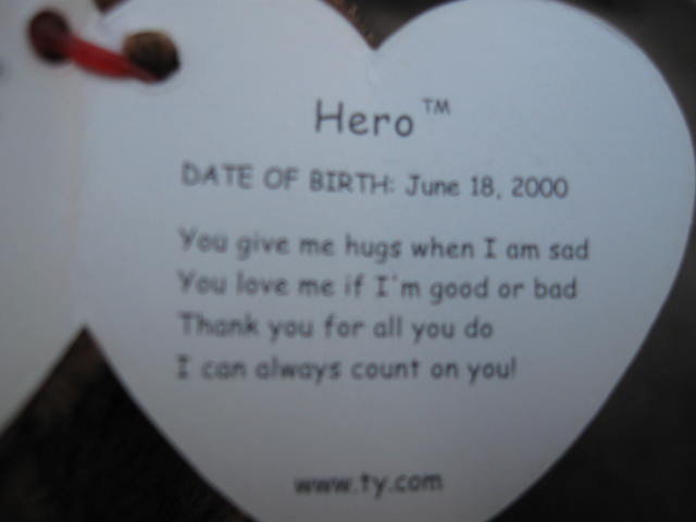 Ty Hero The Dad Bear Beanie Baby