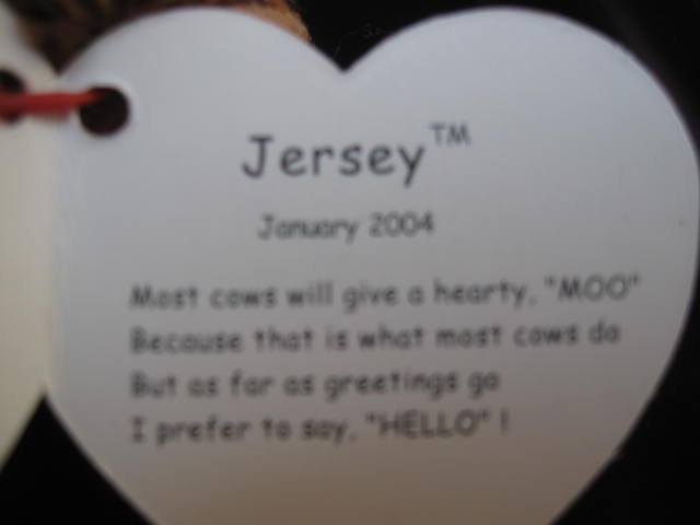 Ty Jersey The Cow BOM Beanie Of The Month Beanie Baby