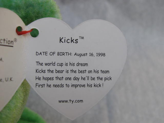 Ty Kicks The Soccer Player Bear Beanie Baby