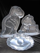 3 Wilton Cake Pans Elmo , Garfield, T Rex Dinosaur Care Pans