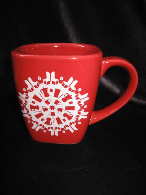 Starbucks 2004 Red & White Snowflake Christmas Or Winter Mug