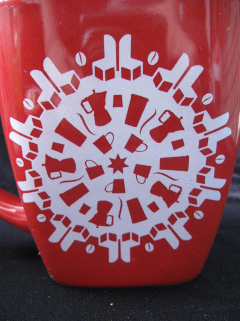 Starbucks 2004 Red & White Snowflake Christmas Or Winter Mug