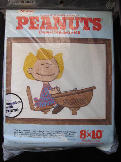 New Vintage Peanuts Sally Teacher's Pet Crewel Stitchery Kit