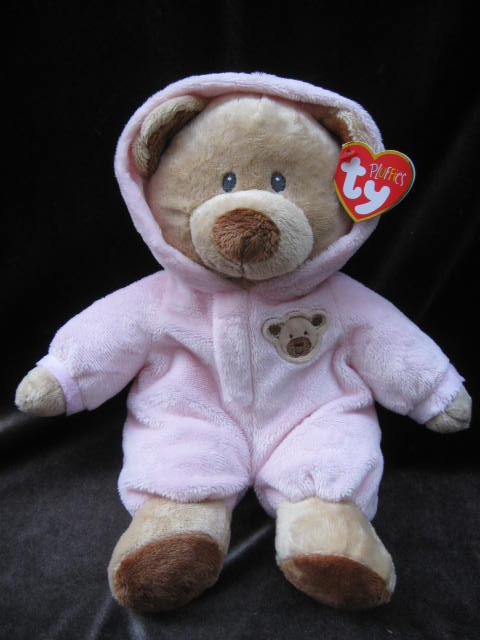 Ty Pluffies Baby Pink Bear PJ Pajamas Pluffie 11