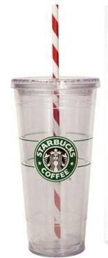 Starbucks 2010 Christmas Venti Candy Cane Cold Cup To Go Tumbler 20 OZ