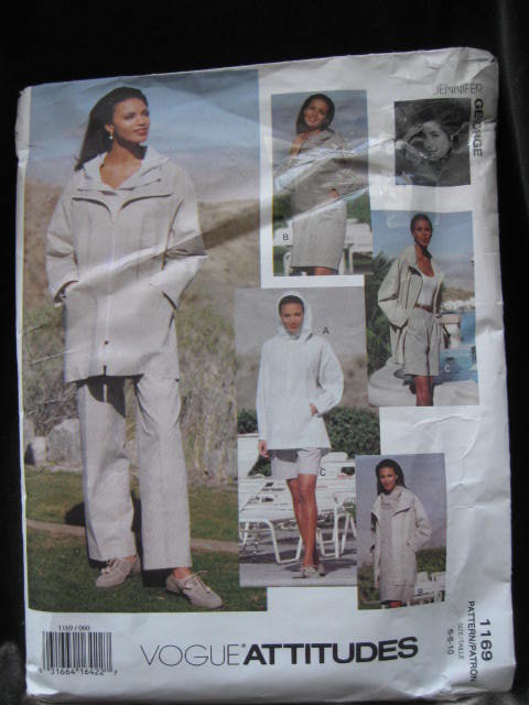 Vogue Attitudes 1169 Jennifer George Misses' Hoodie Jacket, Top, Shorts Pants Size 6 8 10