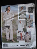 Vogue Attitudes 1169 Jennifer George Misses' Hoodie Jacket, Top, Shorts Pants Size 6 8 10