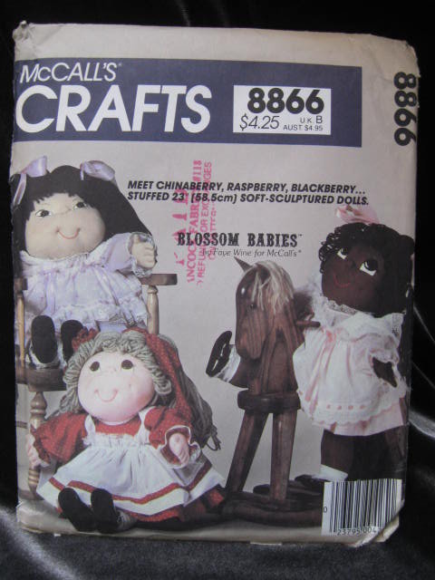 New Vintage McCall's Crafts 8866 Cabbage Patch Kids Look A Like Soft Sculptured Dolls Blossom Babies Sewing Pattern