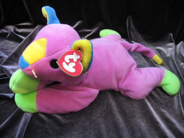 Ty Meow The Purple Multi Colored Kitty Cat Pillow Pal