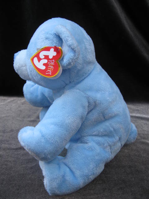 Ty Pluffies Woods The Blue Plush Teddy Bear Plush