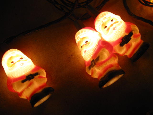 Vintage String A Long Santa Claus GE Christmas Tree Lights + Bonus String