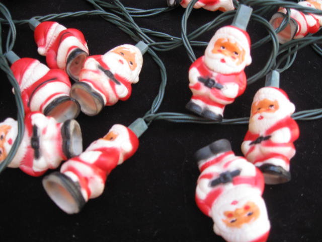 Vintage String A Long Santa Claus GE Christmas Tree Lights + Bonus String