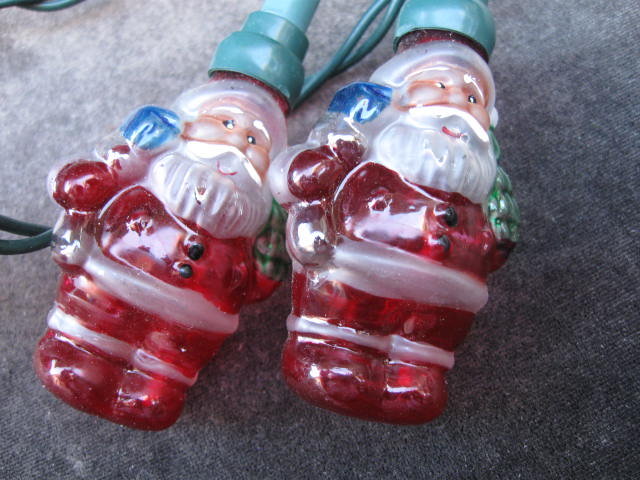 Vintage String A Long Santa Claus GE Christmas Tree Lights + Bonus String