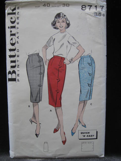 New Vintage Butterick 8717 Misses' Quick 'N Easy Wrap Around Skirt Sewing Pattern