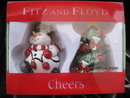 New 2006 Fitz & Floyd Cheers Snowman & Christmas Tree Salt & Pepper Shakers In Original Box