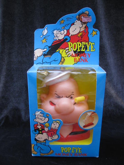 New Vintage Popeye The Sailor Man Penny or Money Bank 1980's