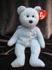 Ty Baby Boy The Blue Teddy Bear Retired Beanie Baby