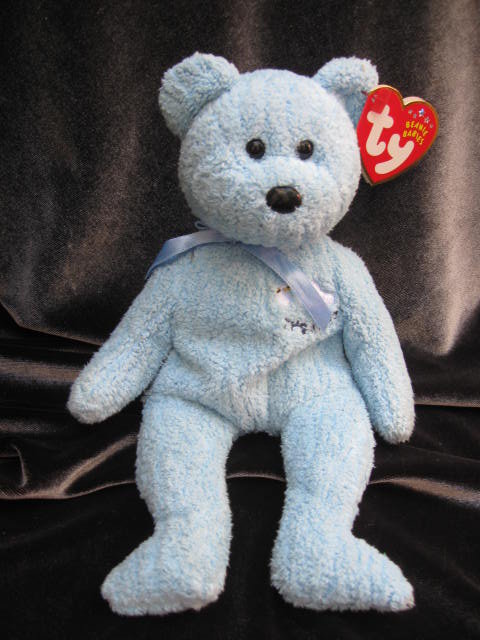 Ty Baby Boy The Blue Teddy Bear Retired Beanie Baby