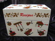 Vintage Ohio Art Kitchen Motif Recipe Box