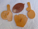 4 Hallmark & Wilton Sports Baseball Glove , Football, Tennis & Bowling Cookie Cutters