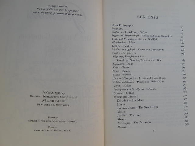 Vintage Gourmet's Old Vienna Cookbook 1959