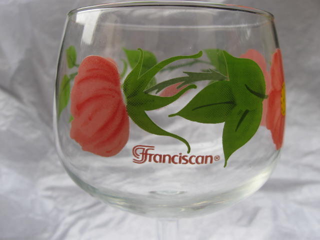 Set Of 2 Franciscan Desert Rose Glass Wine Goblets
