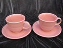 2 Homer Laughlin Fiesta Pink Cups & Saucers