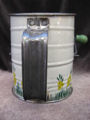 Vintage Flour Sifter With Yellow Flowers