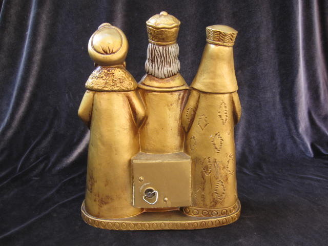 Vintage 3 Wise Men Paper Mache Christmas Decoration Tabletop Display