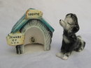 Vintage Beware Of Dog Dreamie & Dog House Salt & Pepper Shakers