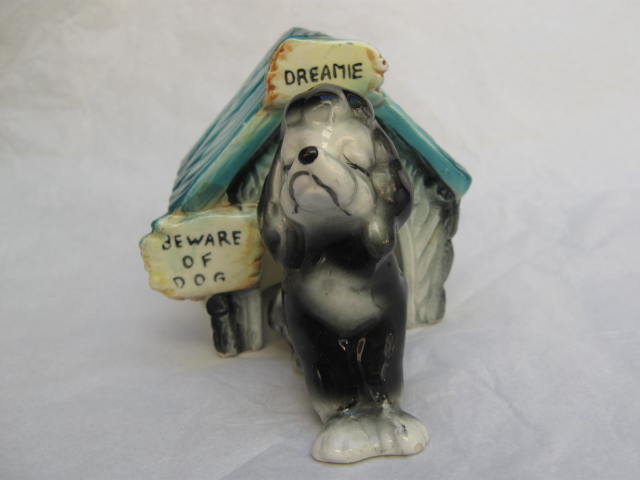 Vintage Beware Of Dog Dreamie & Dog House Salt & Pepper Shakers