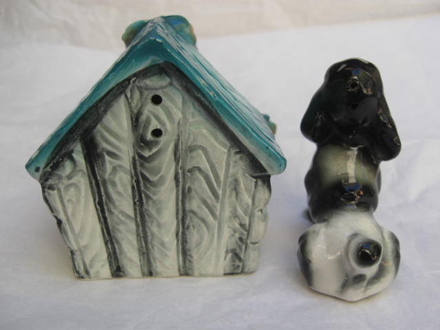 Vintage Beware Of Dog Dreamie & Dog House Salt & Pepper Shakers