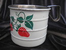 Vintage Strawberry Enamelware Measuring Cup