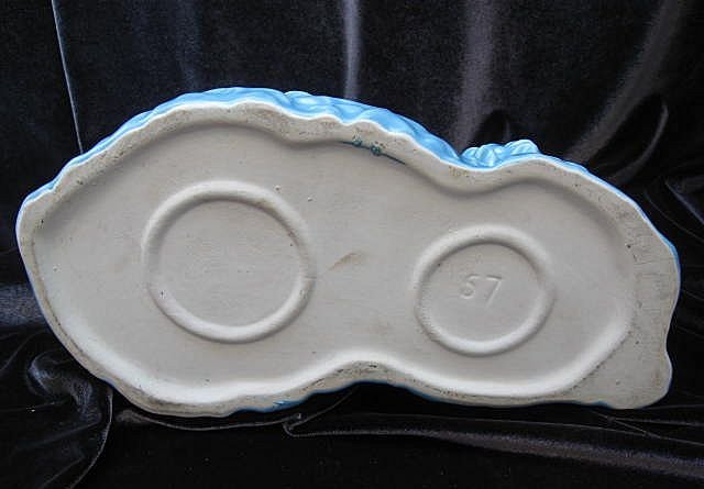 Vintage Turquoise Blue & Gold Cat Planter