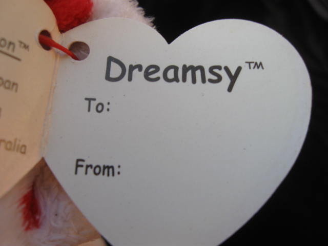 Ty Dreamsy The Red & White Valentine's Baby Bear Cub Plush Pluffie