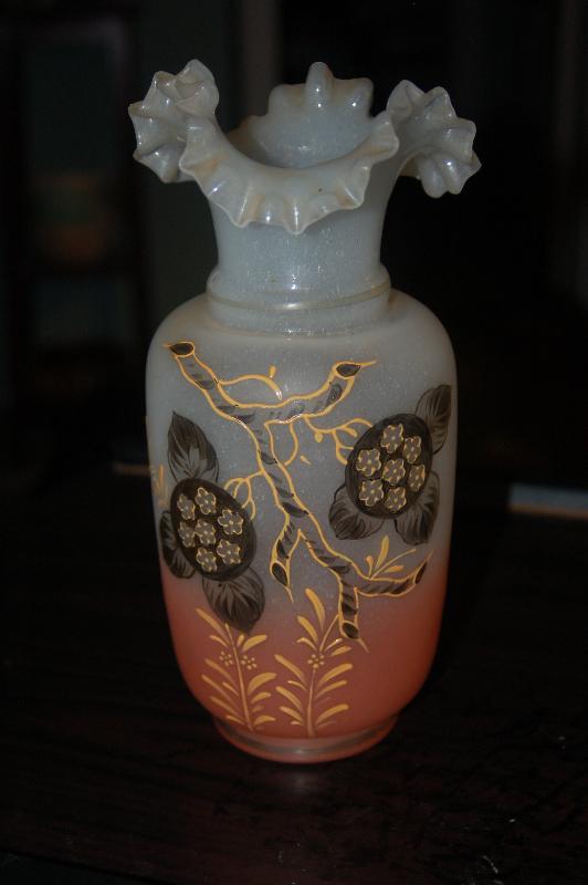 AWESOME HAND BLOWN, HAND PAINTED VASE