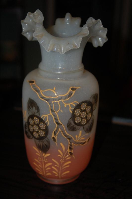 AWESOME HAND BLOWN, HAND PAINTED VASE