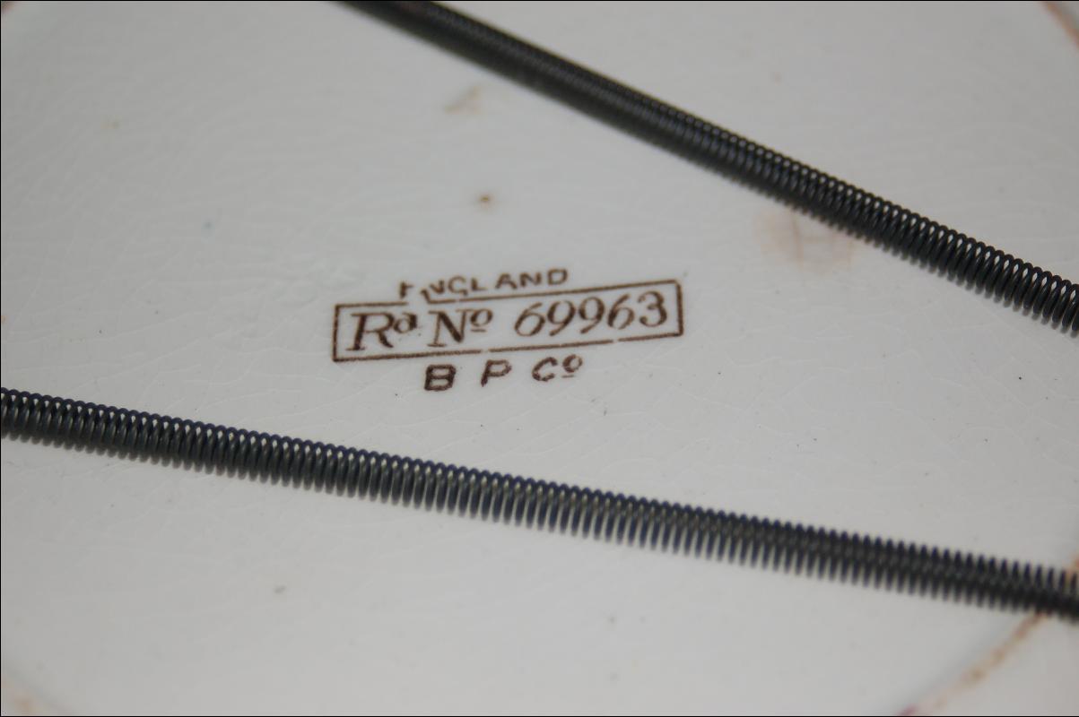 ANTIQUE ALPHABET PLATE W/ ENGLISH REGISTRY NUMBER