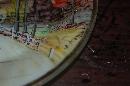FIRE KING GLASS PLATE WITH ARTIST SIGNED HAND PAINTED COUNTRY ROAD SCENIC