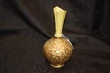 gold decorated bulbous bottom pottery vase
